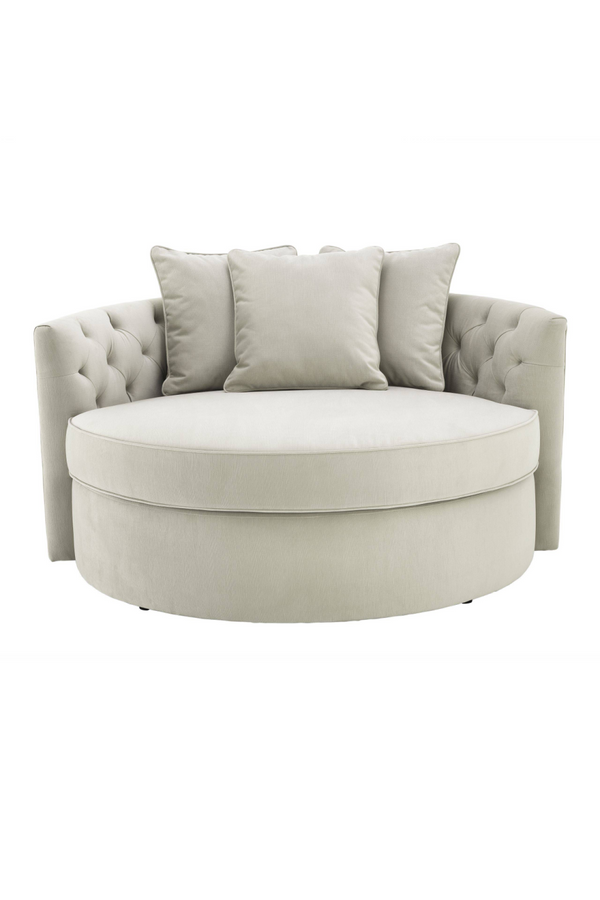 Round Gray Buttoned Sofa | Eichholtz Carlita | Eichholtzmiami.com