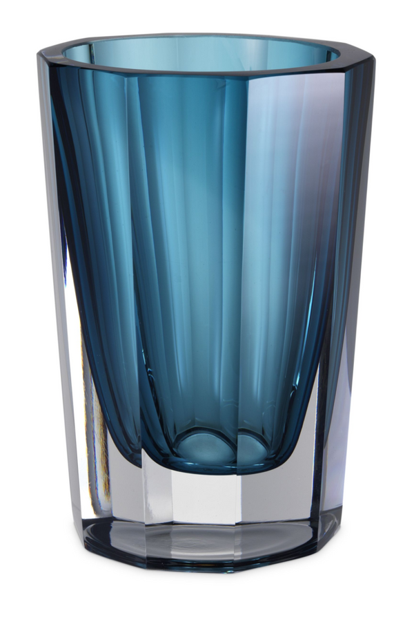 Blue Octagonal Glass Vase | Eichholtz Chavez L | Eichholtz Miami