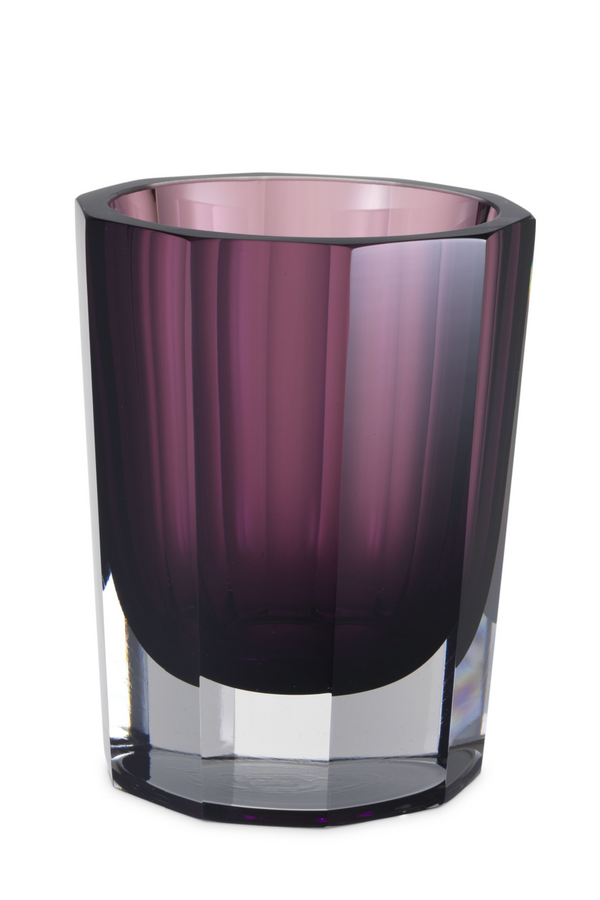 Purple Octagonal Glass Vase | Eichholtz Chavez S | Eichholtz Miami