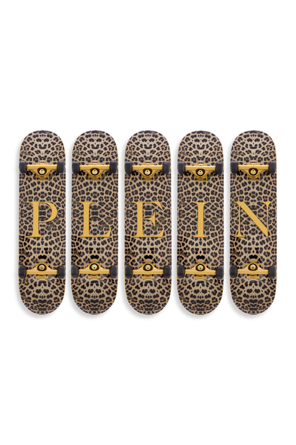 Printed Maple Wood Skateboard | Philipp Plein Leopard | Oroa.com