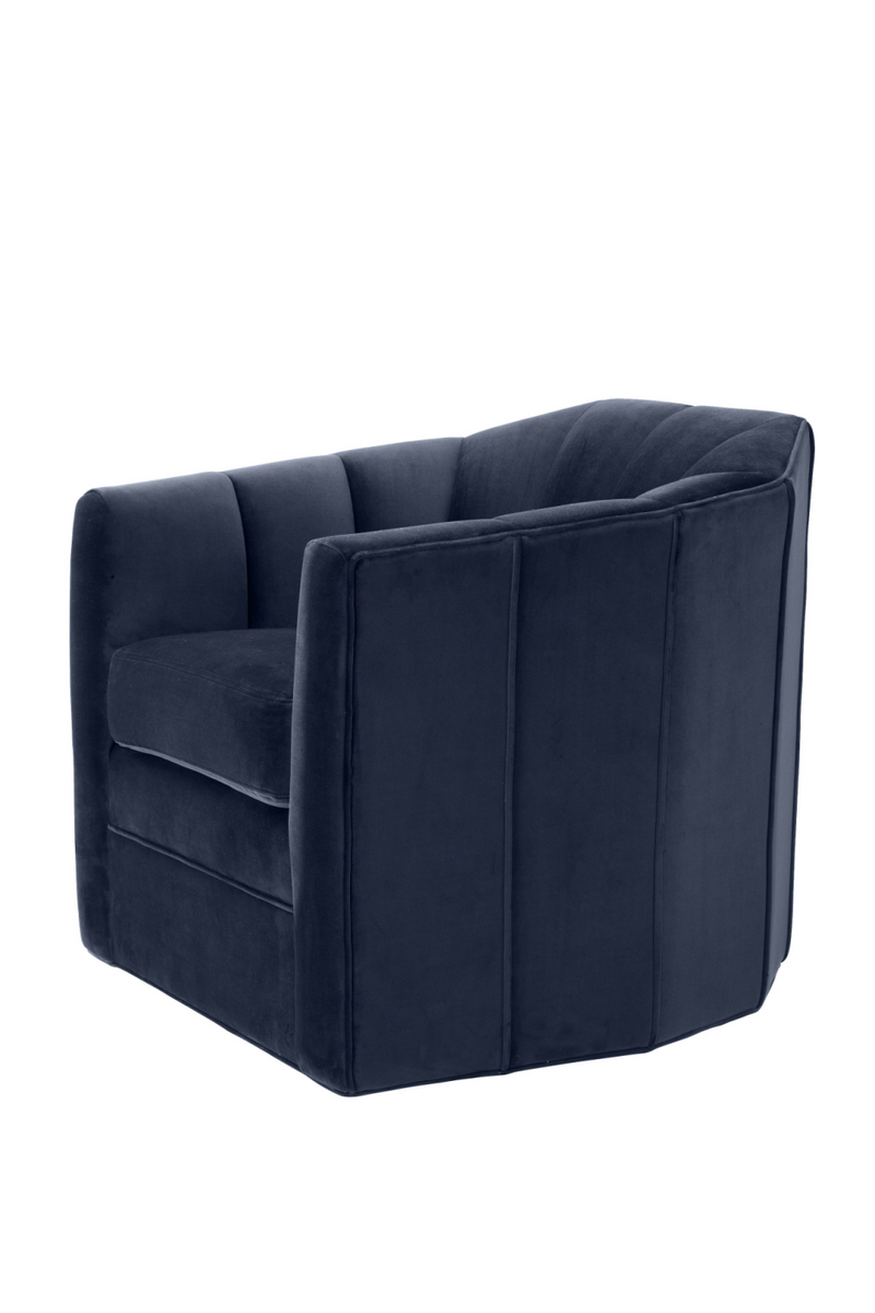 Blue Velvet Panelled Swivel Chair | Eichholtz Delancey | Eichholtzmiami.com