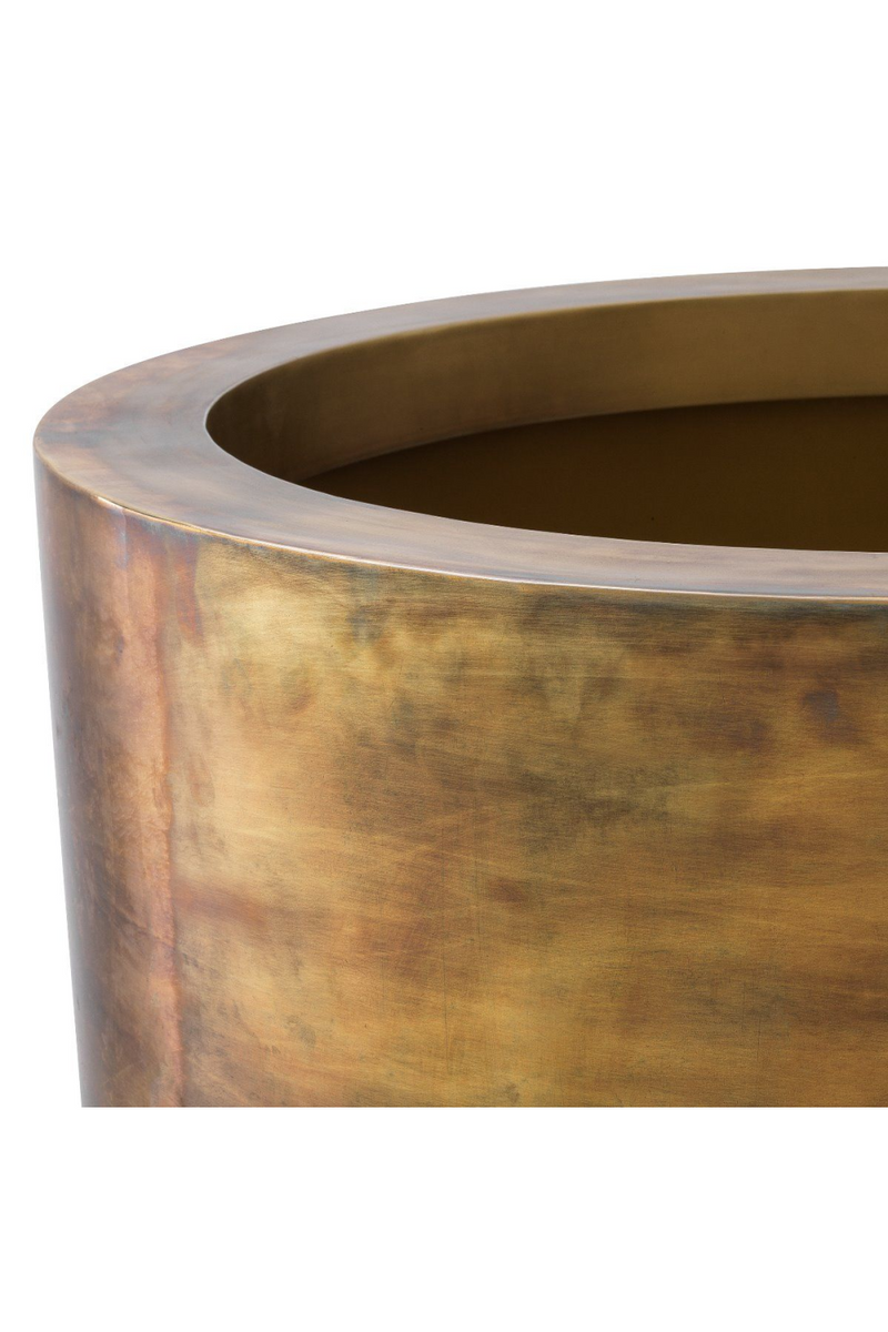 Vintage Brass Round Planter | Eichholtz Jasper | Oroatrade.com