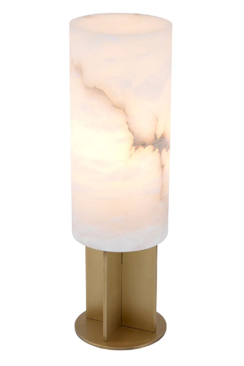 Round Brass Alabaster Table Lamp | Eichholtz | Eichholtz Miami