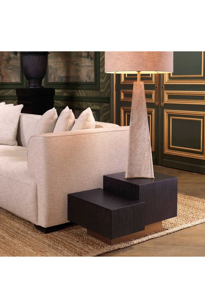 Geometrical Oak Veneer Side Table | Eichholtz Nerone | Eichholtz Miami