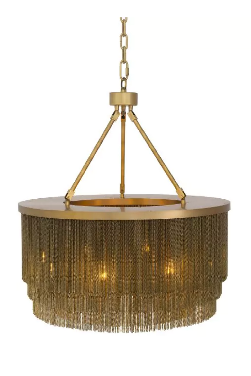 Round Golden Fringed Chandelier | Eichholtz Tissot | Eichholtzmiami.com