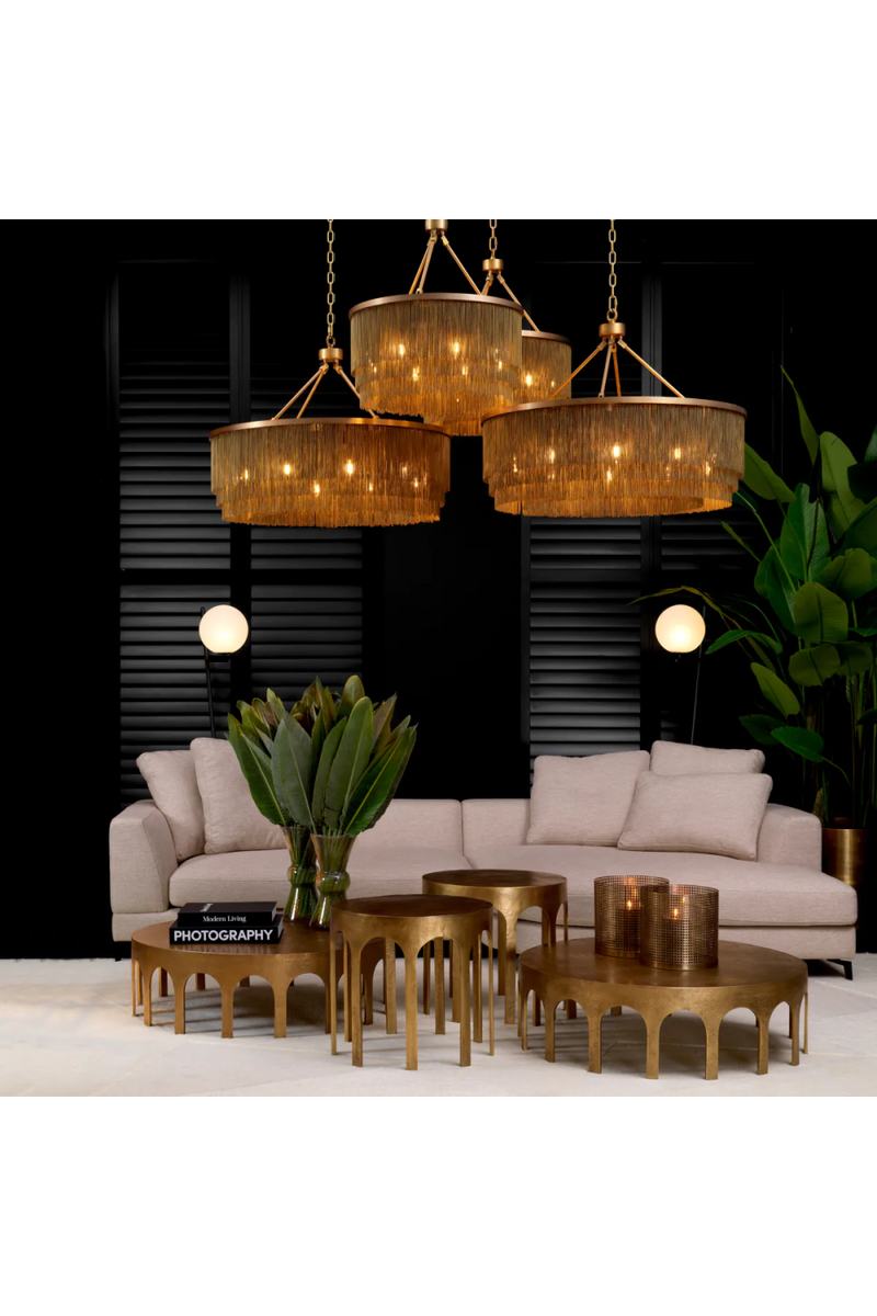 Round Golden Fringed Chandelier | Eichholtz Tissot | Eichholtzmiami.com