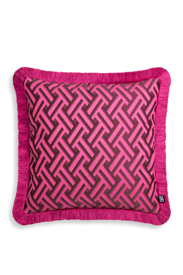 Dark Pink Fringed Cushion | Eichholtz Doris | Oroatrade.com