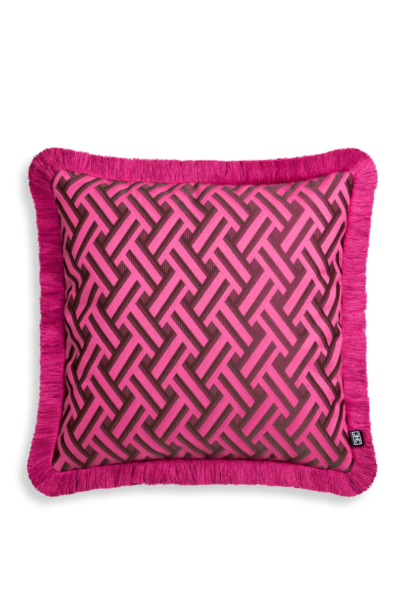 Dark Pink Fringed Cushion | Eichholtz Doris | Eichholtzmiami.com