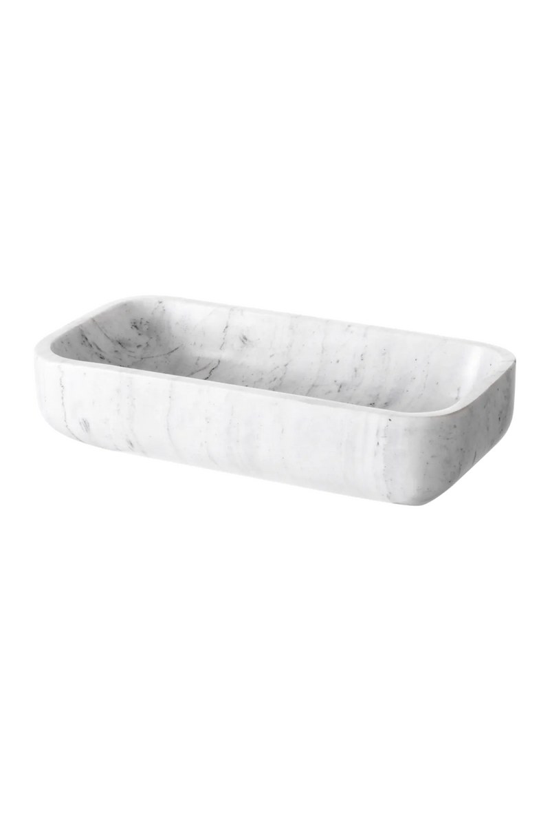 Elongated White Marble Bowl | Eichholtz Vioujard | Eichholtzmiami.com