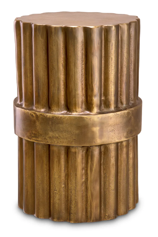 Antique Brass Fluted Side Table | Eichholtz Padua | Oroatrade.com