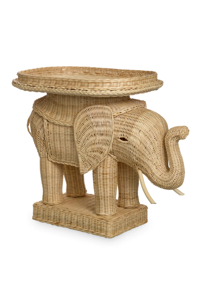 Rattan Sculptural Side Table | Eichholtz Elephant | Eichholtzmiami.com