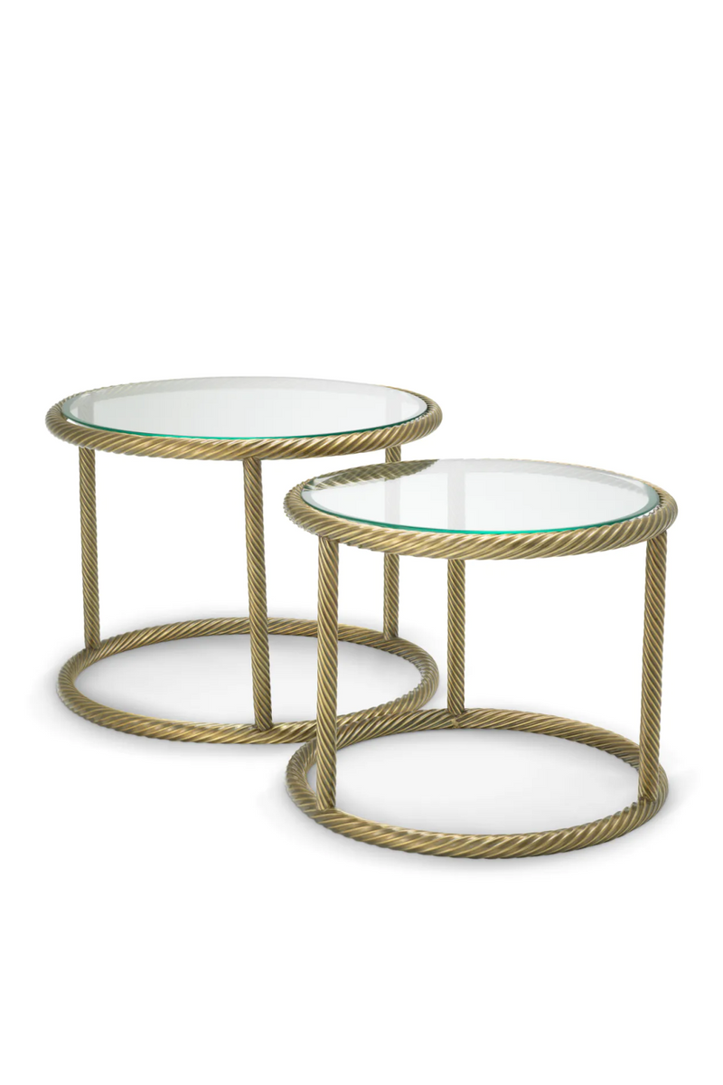 Vintage Brass Round Side Tables (2) | Eichholtz Addison | Eichholtzmiami.com