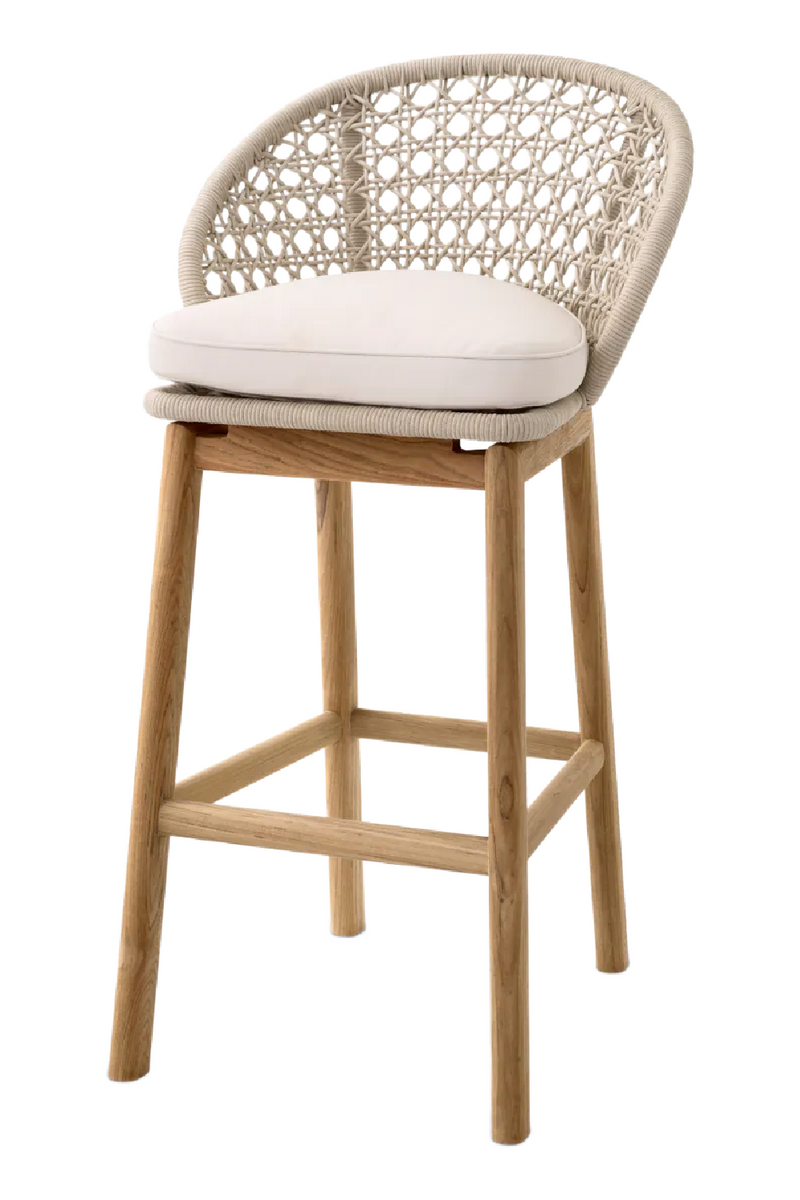 Cream Weave Outdoor Counter Stool | Eichholtz Trinity | Eichholtzmiami.com