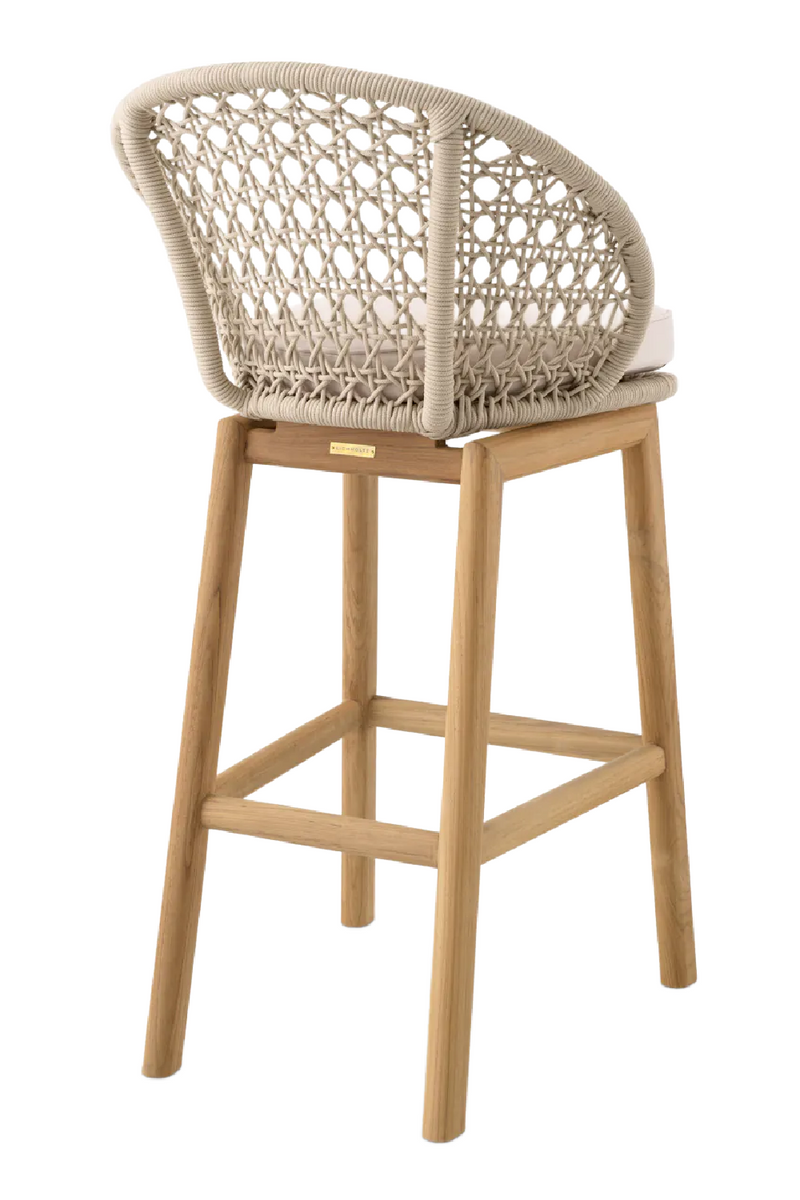 Cream Weave Outdoor Bar Stool | Eichholtz Trinity | Eichholtzmiami.com