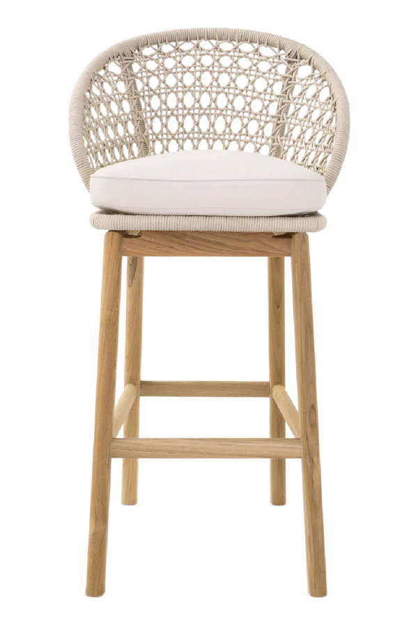 Cream Weave Outdoor Bar Stool | Eichholtz Trinity | Eichholtzmiami.com