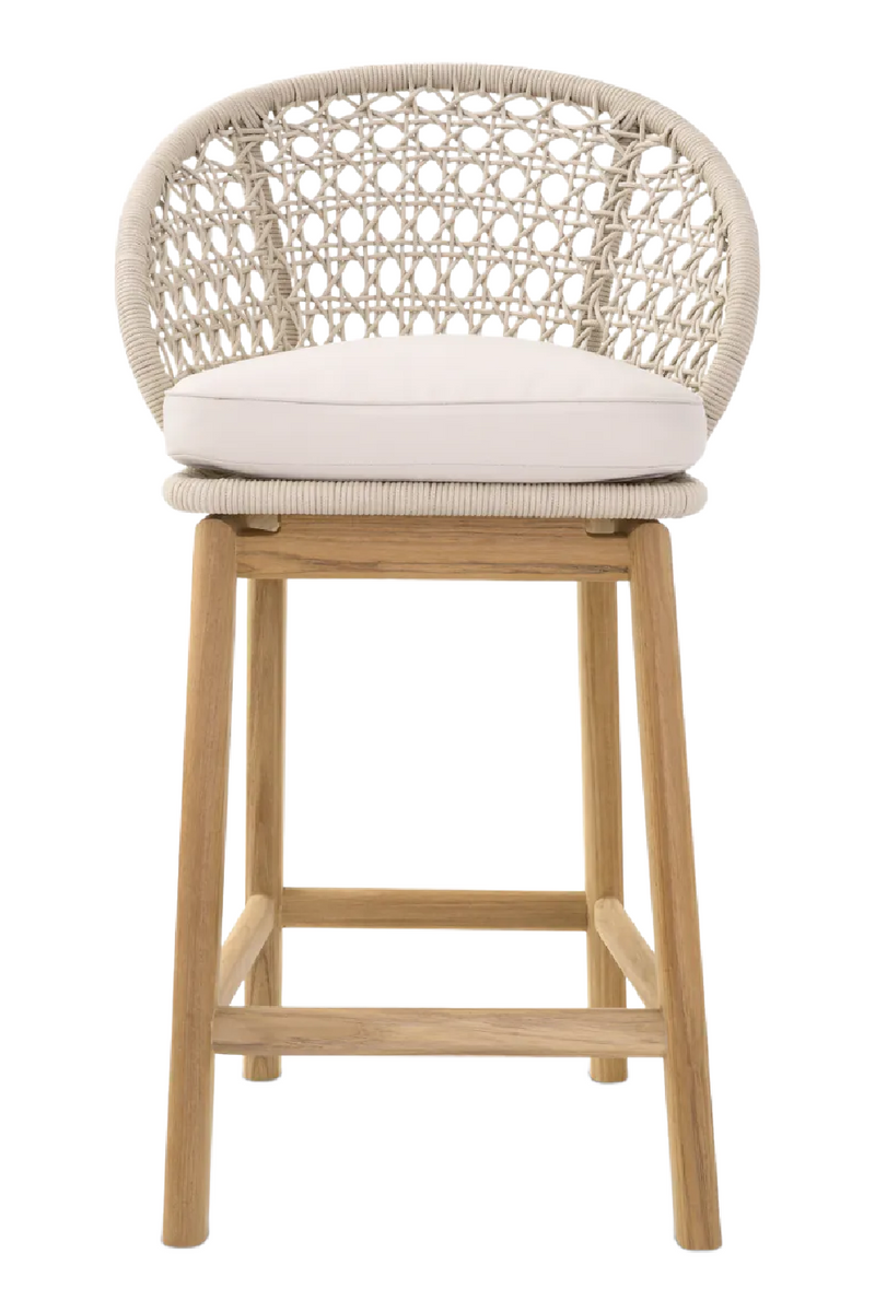 Cream Weave Outdoor Counter Stool | Eichholtz Trinity | Eichholtzmiami.com