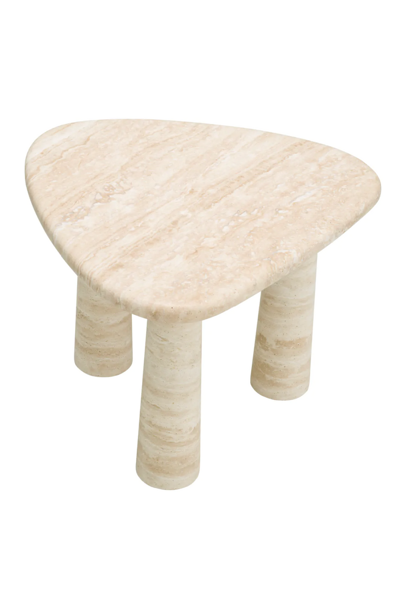 Travertine Triangular Side Table | Eichholtz Larino | Eichholtzmiami.com