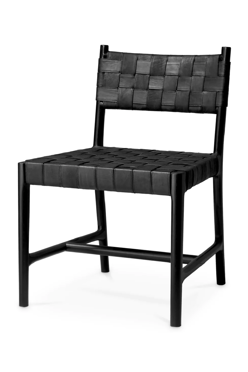 Woven Black Leather Dining Chair | Eichholtz Tiberio | Eichholtzmiami.com