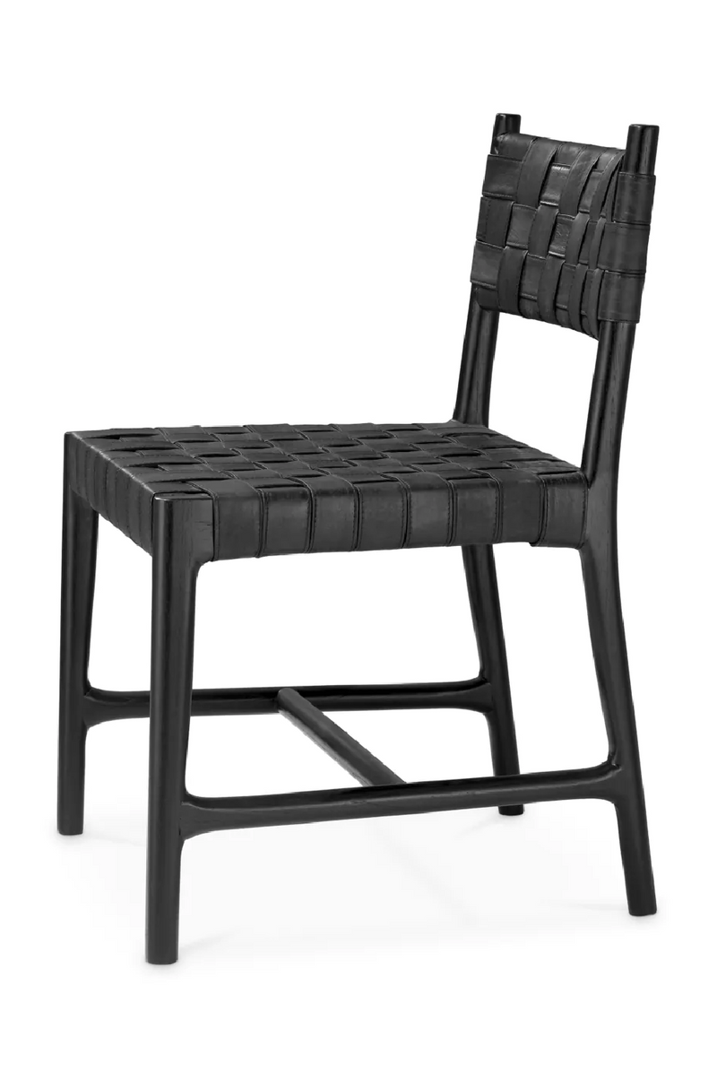 Woven Black Leather Dining Chair | Eichholtz Tiberio | Eichholtzmiami.com