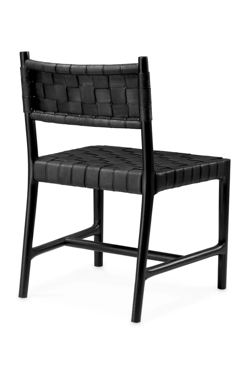 Woven Black Leather Dining Chair | Eichholtz Tiberio | Eichholtzmiami.com