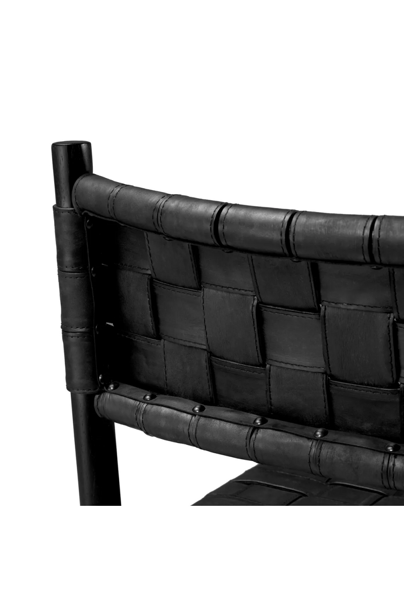 Woven Black Leather Dining Chair | Eichholtz Tiberio | Eichholtzmiami.com