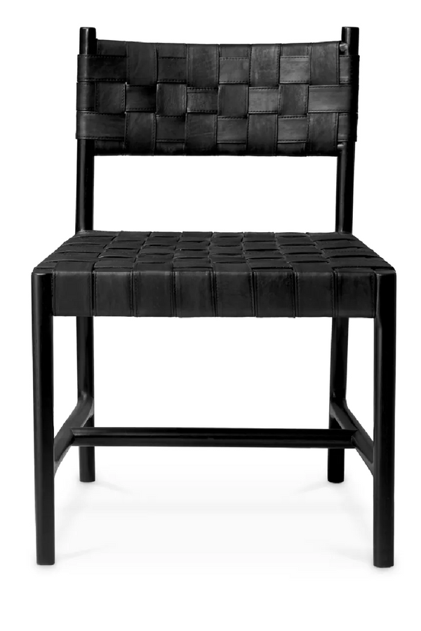 Woven Black Leather Dining Chair | Eichholtz Tiberio | Eichholtzmiami.com