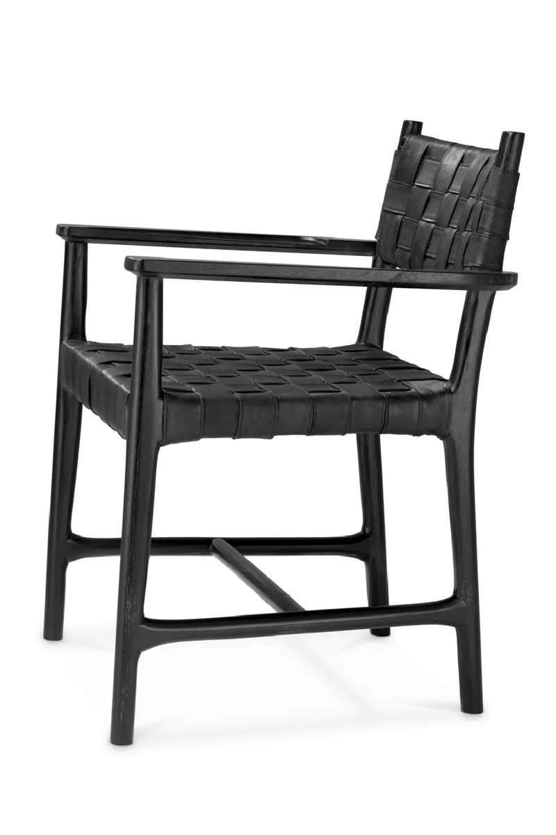 Woven Black Leather Dining Armchair | Eichholtz Tiberio | Eichholtzmiami.com