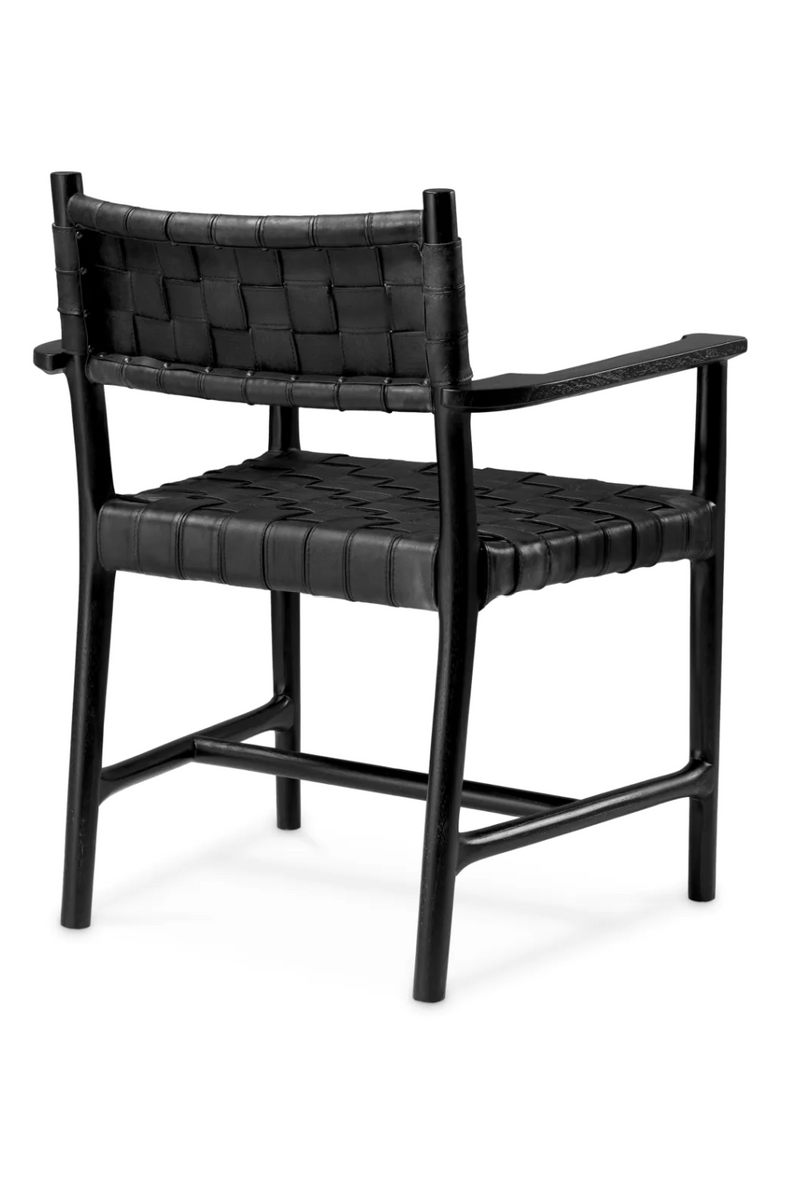 Woven Black Leather Dining Armchair | Eichholtz Tiberio | Eichholtzmiami.com