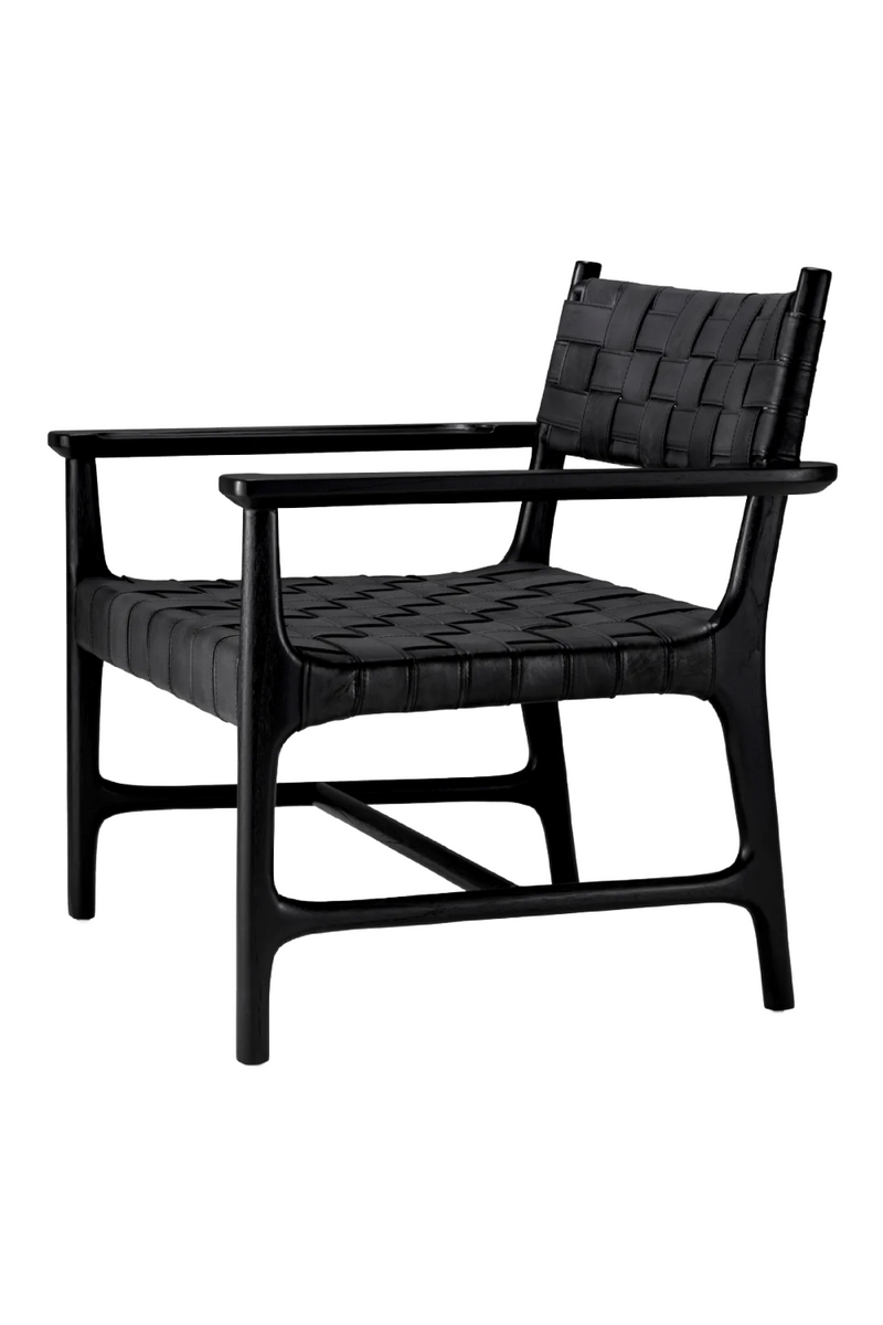 Woven Black Leather Lounge Chair | Eichholtz Tiberio | Eichholtzmiami.com