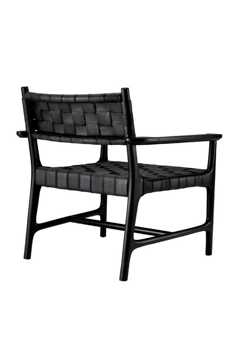 Woven Black Leather Lounge Chair | Eichholtz Tiberio | Eichholtzmiami.com