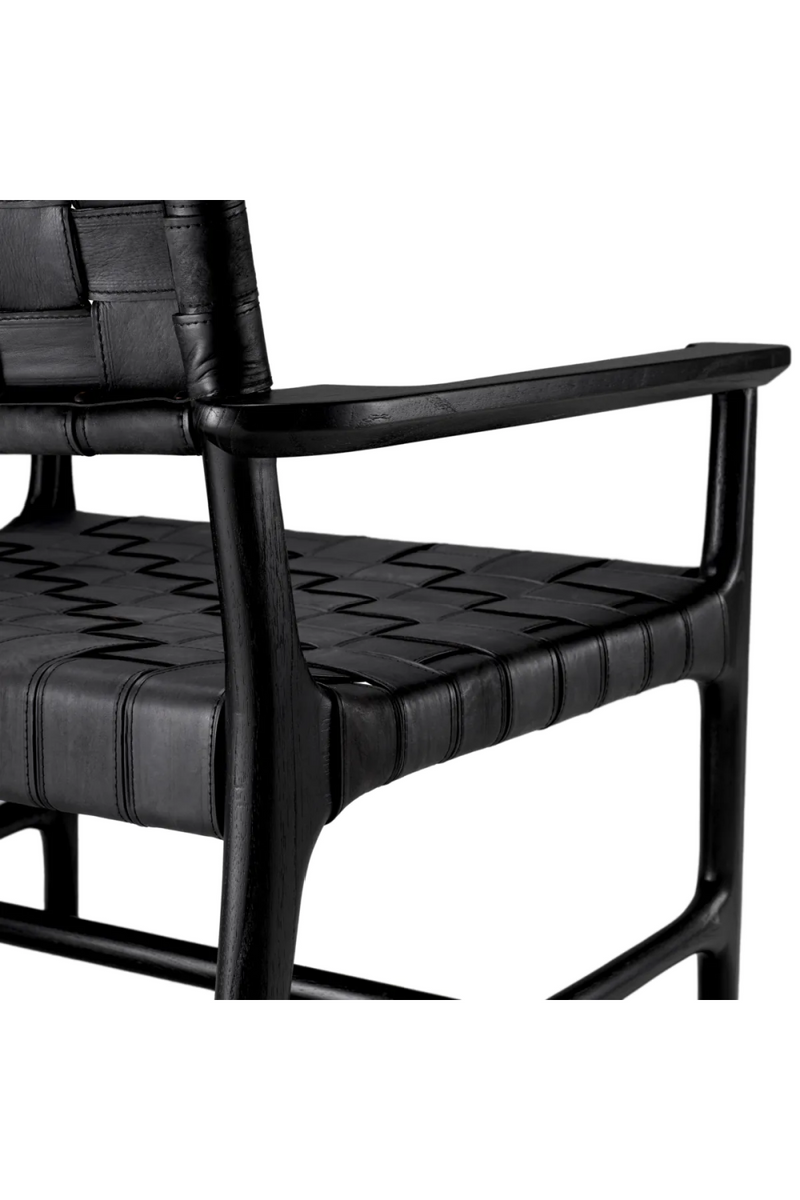 Woven Black Leather Lounge Chair | Eichholtz Tiberio | Eichholtzmiami.com