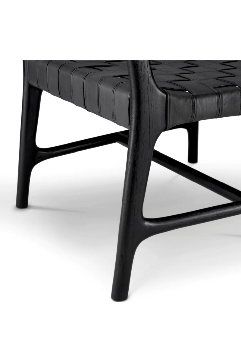 Woven Black Leather Lounge Chair | Eichholtz Tiberio | Eichholtzmiami.com