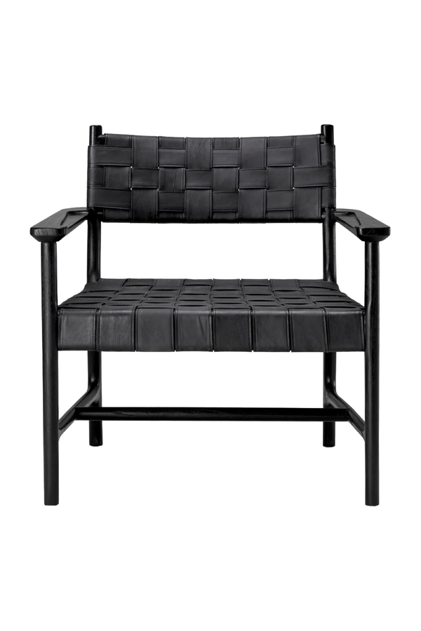 Woven Black Leather Lounge Chair | Eichholtz Tiberio | Eichholtzmiami.com