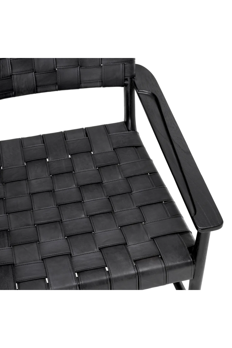 Woven Black Leather Lounge Chair | Eichholtz Tiberio | Eichholtzmiami.com