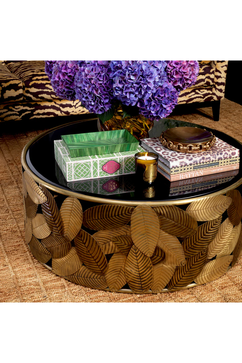 Black Beveled Glass Coffee Table | Eichholtz Botanico | Eichholtzmiami.com