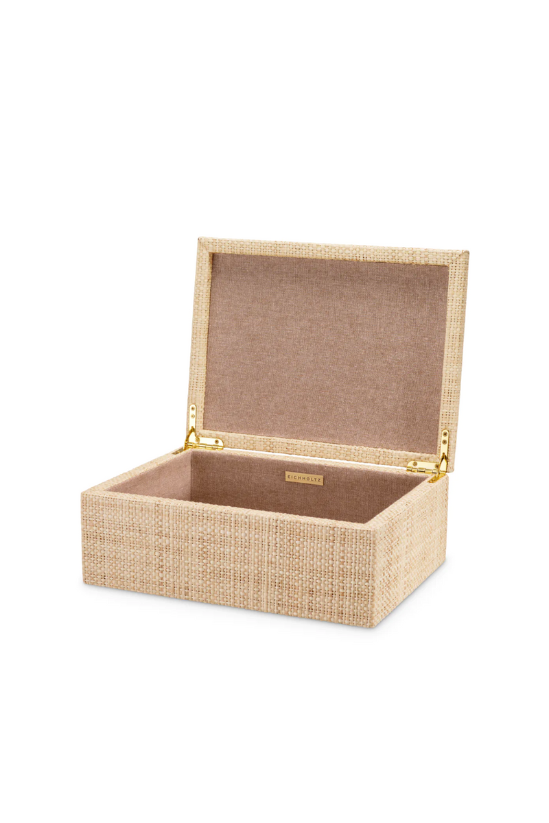 Handwoven Natural Raffia Box | Eichholtz Cadiz | Eichholtzmiami.com