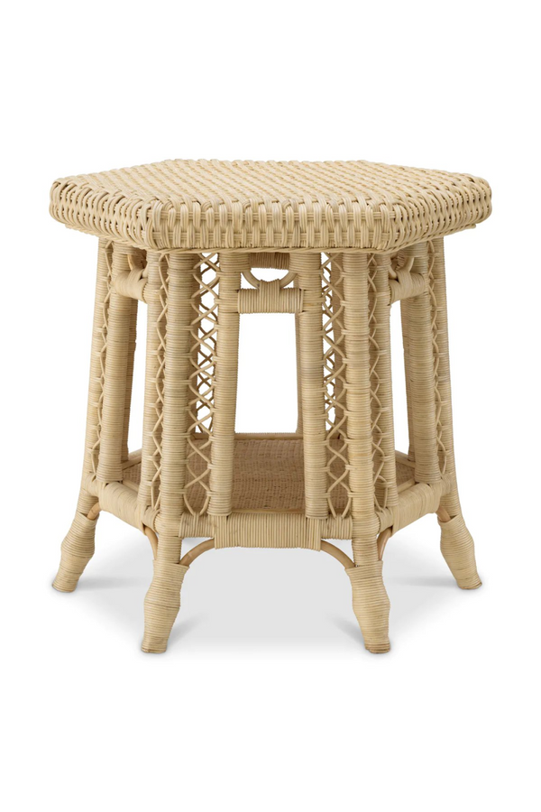 Hexagonal Rattan Side Table | Eichholtz Saba | Eichholtzmiami.com