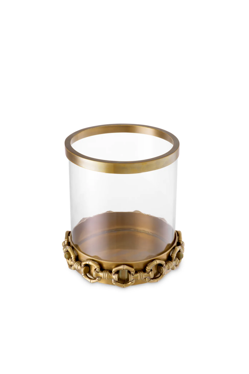 Vintage Brass Hurricane Candle Holder | Eichholtz Clementine | Eichholtzmiami.com