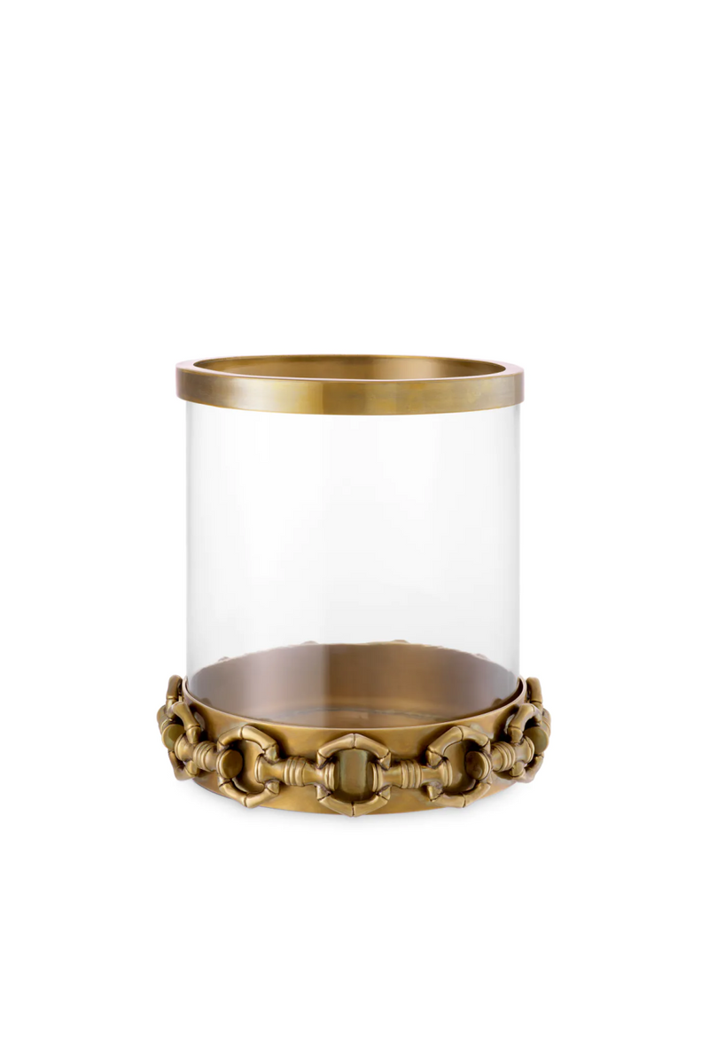 Vintage Brass Hurricane Candle Holder | Eichholtz Clementine | Eichholtzmiami.com