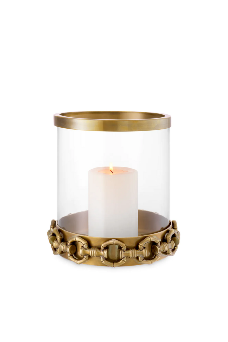 Vintage Brass Hurricane Candle Holder | Eichholtz Clementine | Eichholtzmiami.com