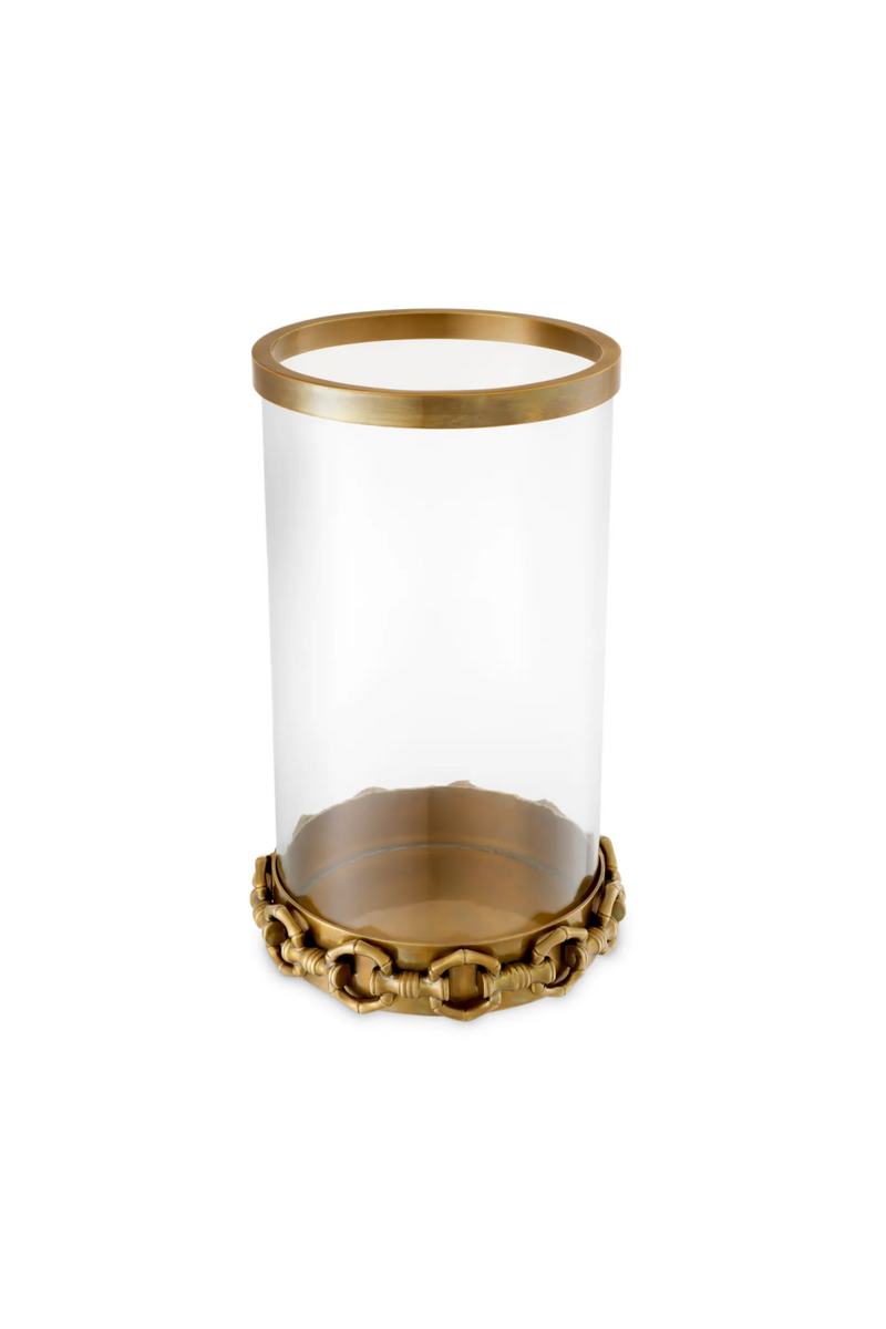 Vintage Brass Hurricane Candle Holder | Eichholtz Clementine | Eichholtzmiami.com