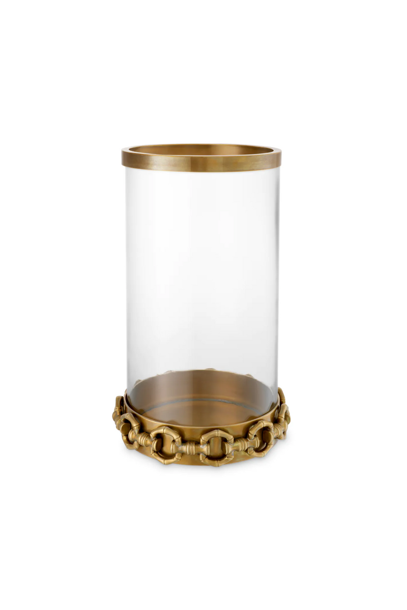 Vintage Brass Hurricane Candle Holder | Eichholtz Clementine | Eichholtzmiami.com