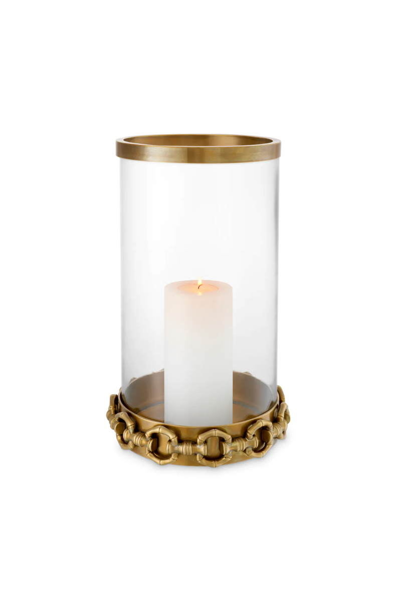 Vintage Brass Hurricane Candle Holder | Eichholtz Clementine | Eichholtzmiami.com