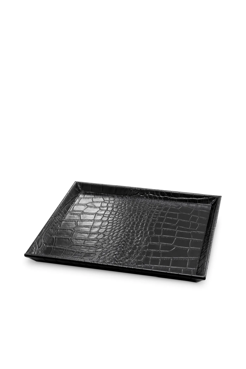 Croco Black Leather Tray Set (2) | Eichholtz Scaleo | Eichholtzmiami.com