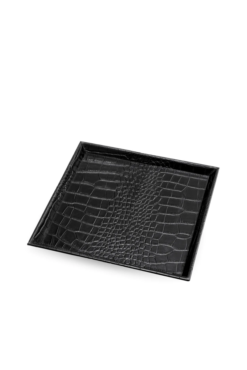 Croco Black Leather Tray Set (2) | Eichholtz Scaleo | Eichholtzmiami.com