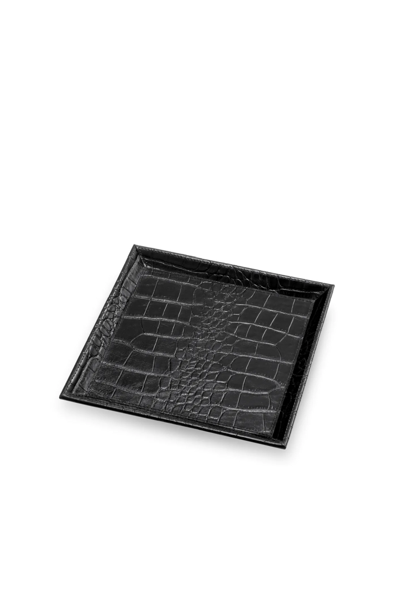 Croco Black Leather Tray Set (2) | Eichholtz Scaleo | Eichholtzmiami.com