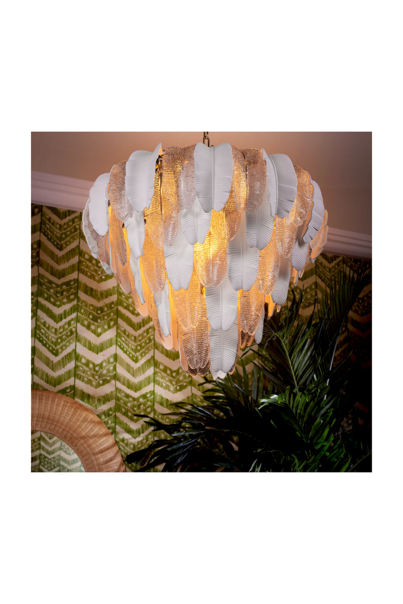 Textured Glass Layered Chandelier | Eichholtz Saint Lucia | Eichholtzmiami.com