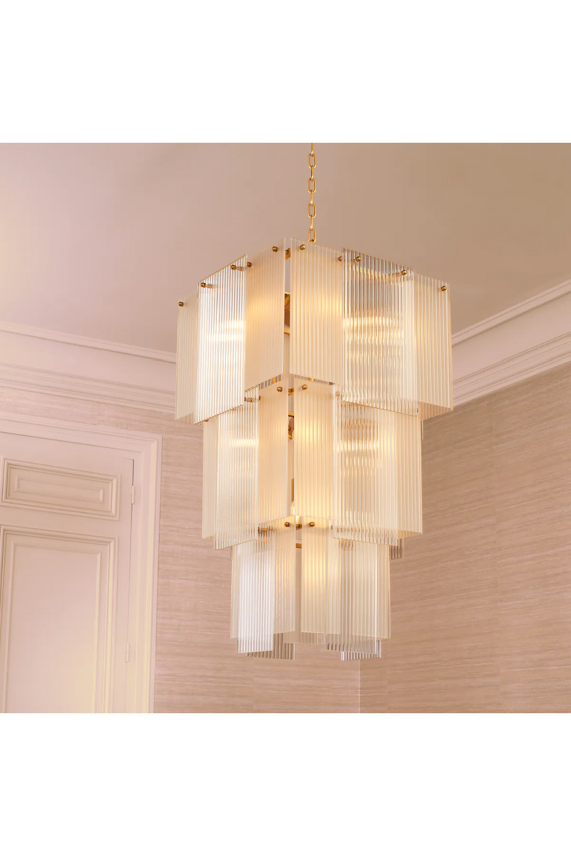 Frosted Glass Tiered Chandelier | Eichholtz Giardano | Eichholtzmiami.com