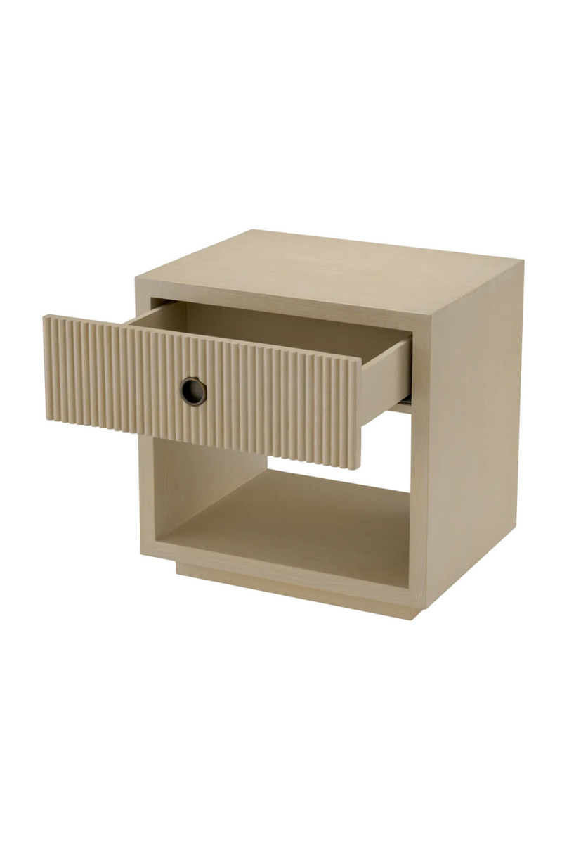 Ribbed Wood 1-Drawer Nightstand | Eichholtz Dimitrios | Eichholtzmiami.com