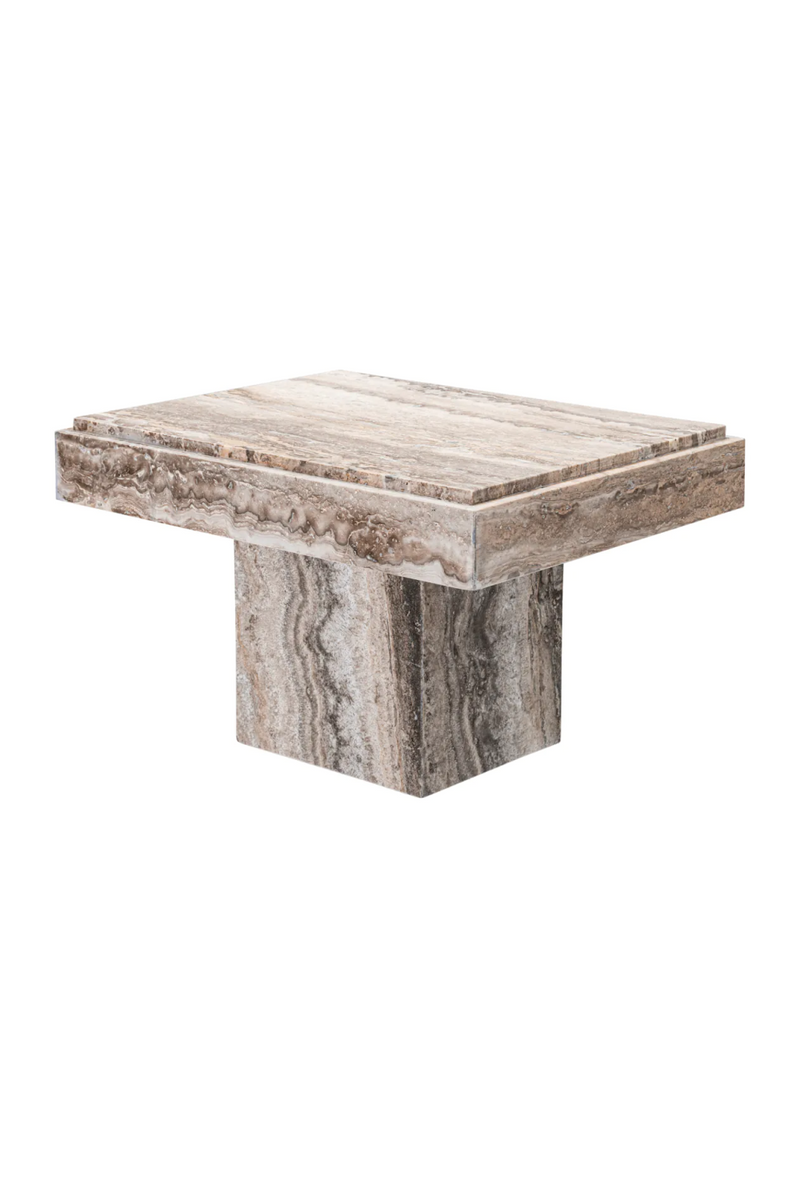 Silver Travertine Rectangular Side Table | Eichholtz Sartoria | Eichholtzmiami.com